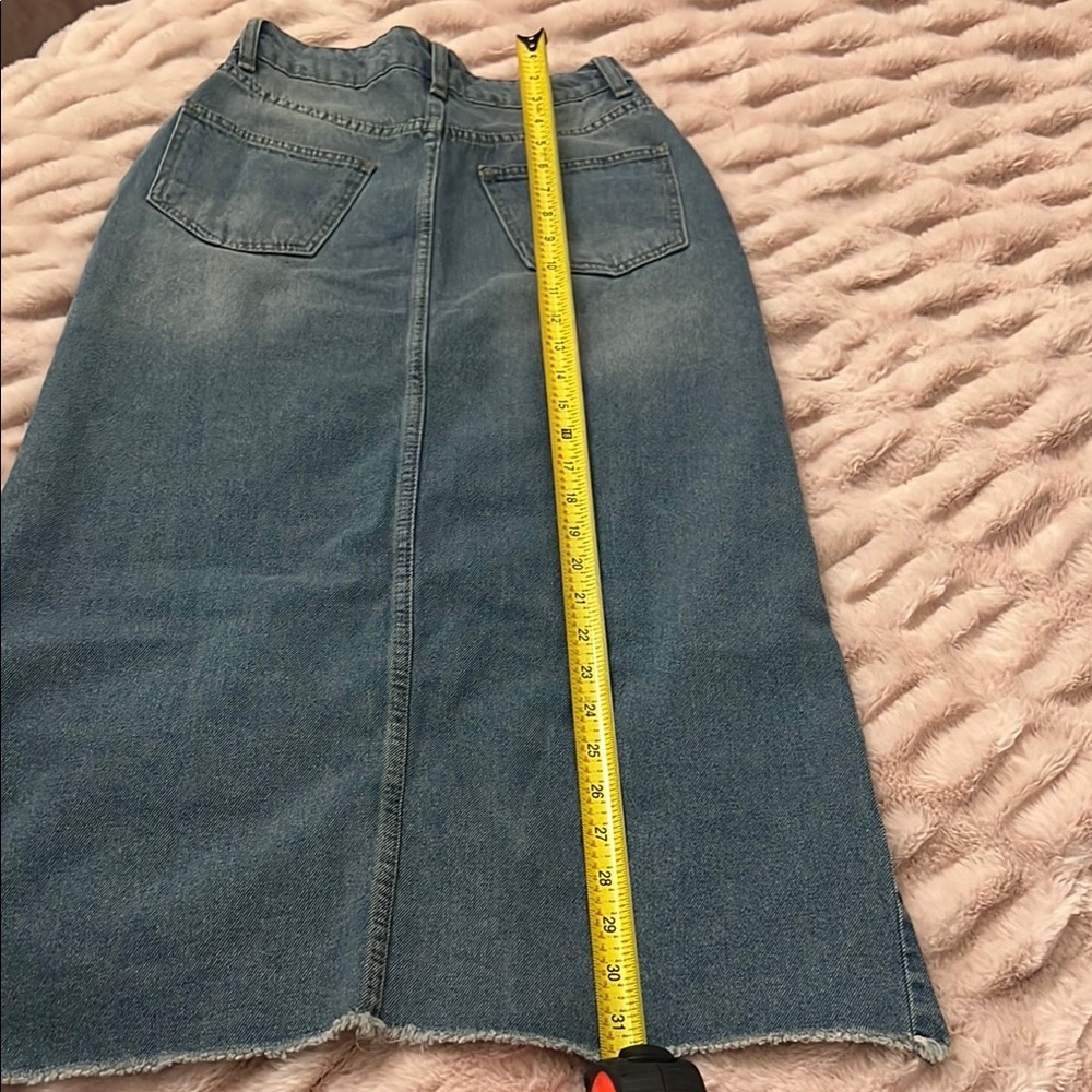 Private Label Blue Asymmetrical Midi Skirt Casual - Picture 10 of 11